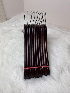 Wooden Shirt Hangers - Set of 10 in Dark Cherry Finish